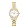 Ladies' Bulova Crystal Accent Gold-Tone Watch with Mother-of-Pearl Dial (Model: 98L306)