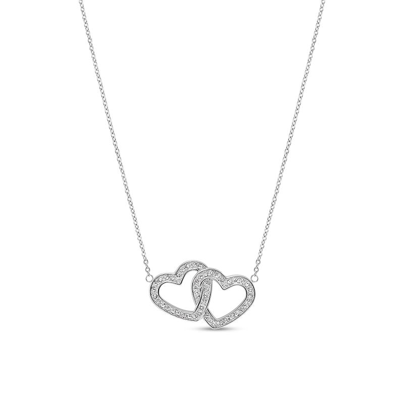 Main Image 4 of Ladies' Bulova Crystal Accent Watch with Mother-of-Pearl Dial and Heart Necklace Set (Model: 96X161)