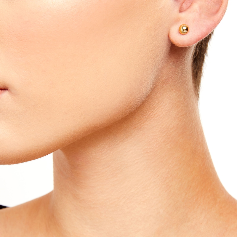 Main Image 2 of 8.0mm Half-Dome Stud Earrings in Hollow 10K Gold