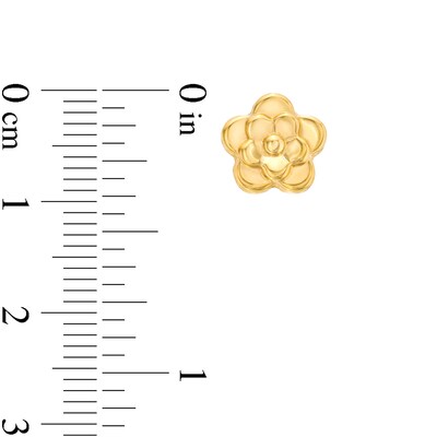 3D Flower Stud Earrings in 10K Gold