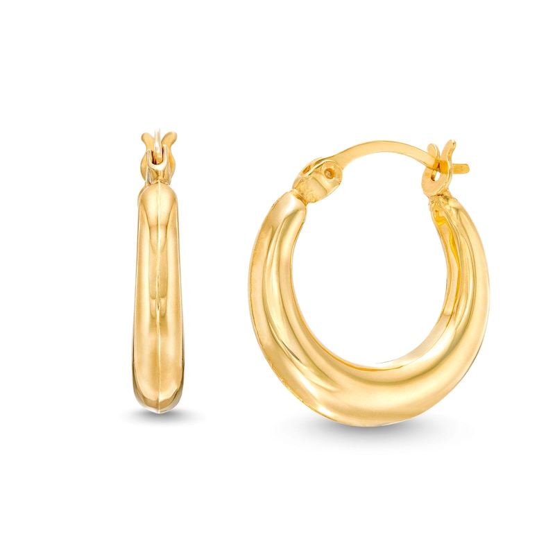 Main Image 1 of Polished 15.0mm Hoop Earrings in Hollow 10K Gold