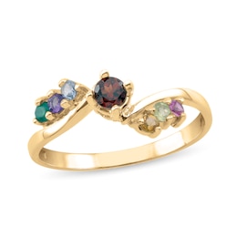 Gemstone Family Bypass Ring (3-7 Stones)