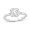 Thumbnail Image 1 of 0.95 CT. T.W. Diamond Cushion Frame Engagement Ring in Platinum (I/SI2)