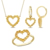 Thumbnail Image 1 of Citrine Heart Necklace, Ring and Drop Earrings Set in 10K Gold