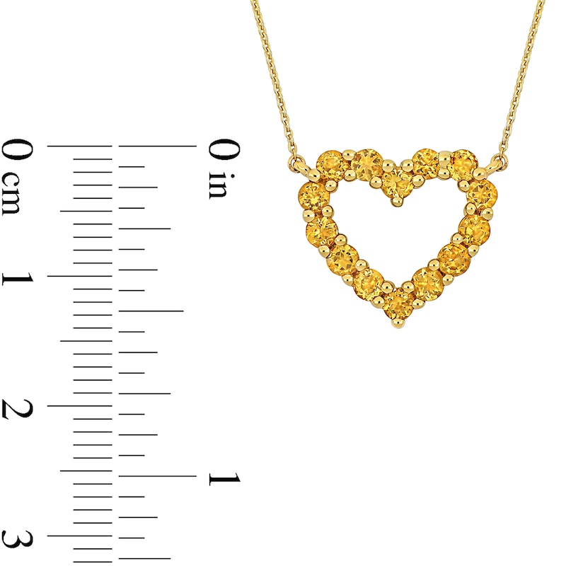 Main Image 4 of Citrine Heart Necklace, Ring and Drop Earrings Set in 10K Gold