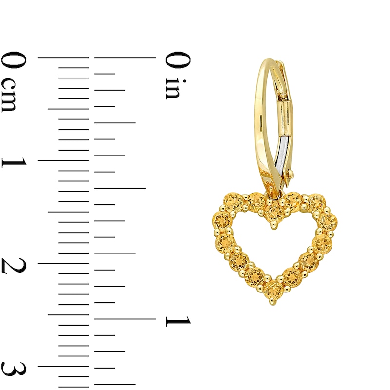 Main Image 5 of Citrine Heart Necklace, Ring and Drop Earrings Set in 10K Gold