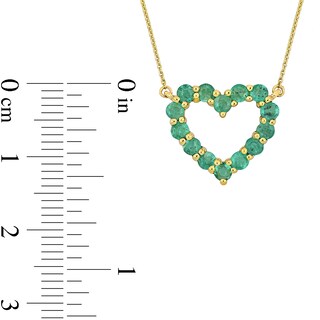 Emerald Heart Necklace, Ring and Drop Earrings Set in 10K Gold