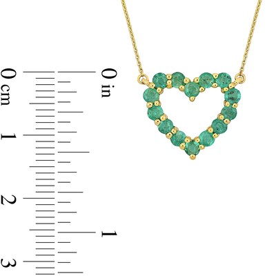 Emerald Heart Necklace, Ring and Drop Earrings Set in 10K Gold