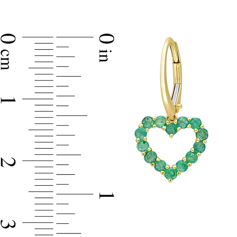 Emerald Heart Necklace, Ring and Drop Earrings Set in 10K Gold