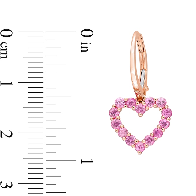 Pink Sapphire Heart Necklace, Ring and Drop Earrings Set in 10K Rose Gold