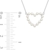 2.0-2.5mm Freshwater Cultured Pearl Heart Necklace, Ring and Drop Earrings Set in 14K White Gold