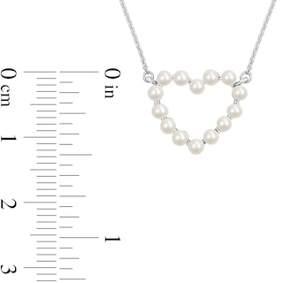 2.0-2.5mm Freshwater Cultured Pearl Heart Necklace, Ring and Drop Earrings Set in 14K White Gold