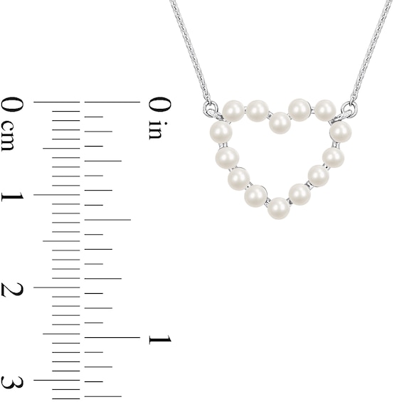 2.0-2.5mm Freshwater Cultured Pearl Heart Necklace, Ring and Drop Earrings Set in 14K White Gold