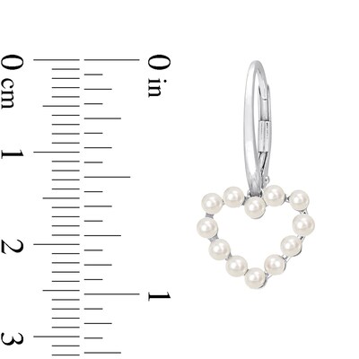 2.0-2.5mm Freshwater Cultured Pearl Heart Necklace, Ring and Drop Earrings Set in 14K White Gold