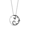 Thumbnail Image 1 of Enchanted Disney Villains Maleficent 0.085 CT. T.W. Diamond Thorns Circle Pendant in Two-Tone Sterling Silver - 19"