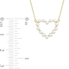 Freshwater Cultured Pearl Outline Heart Necklace, Ring and Drop Earrings Set in 14K Gold