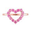Thumbnail Image 4 of Pink Sapphire Outline Heart Ring in 10K Rose Gold