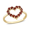 Garnet Outline Heart Ring in 10K Gold