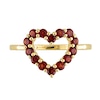 Garnet Outline Heart Ring in 10K Gold