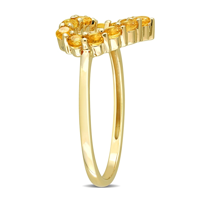 Main Image 3 of Citrine Outline Heart Ring in 10K Gold