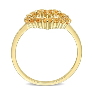Citrine Outline Heart Ring in 10K Gold