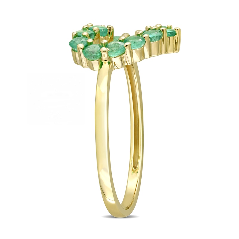 Main Image 3 of Emerald Outline Heart Ring in 10K Gold