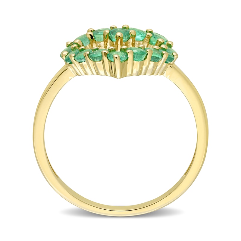 Main Image 5 of Emerald Outline Heart Ring in 10K Gold