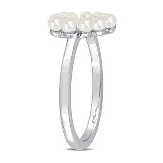 Freshwater Cultured Pearl Outline Heart Ring in 14K Gold