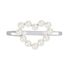 Thumbnail Image 4 of Freshwater Cultured Pearl Outline Heart Ring in 14K White Gold