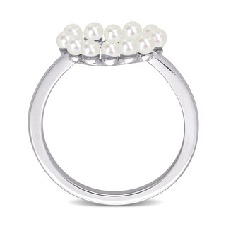 Freshwater Cultured Pearl Outline Heart Ring in 14K Gold