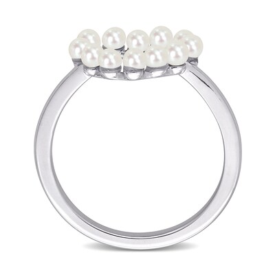 Freshwater Cultured Pearl Outline Heart Ring in 14K Gold