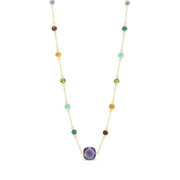EFFY™ Collection Multi-Colour Multi-Gemstone Station Necklace in 14K Gold