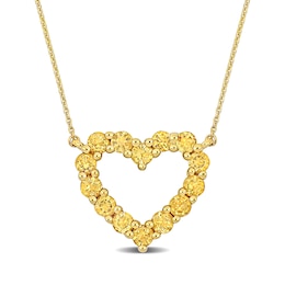 Citrine Outline Heart Necklace in 10K Gold - 17"