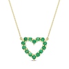 Thumbnail Image 1 of Emerald Outline Heart Necklace in 10K Gold - 17"