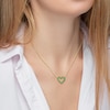 Thumbnail Image 2 of Emerald Outline Heart Necklace in 10K Gold - 17"