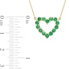 Thumbnail Image 3 of Emerald Outline Heart Necklace in 10K Gold - 17"
