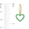 Thumbnail Image 3 of Emerald Outline Heart Drop Earrings in 10K Gold