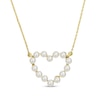 Freshwater Cultured Pearl Outline Heart Necklace in 14K Gold-17