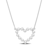 Thumbnail Image 1 of Freshwater Cultured Pearl Outline Heart Necklace in 14K White Gold-17"
