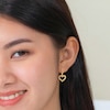 Citrine Outline Heart Drop Earrings in 10K Gold