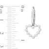 Freshwater Cultured Pearl Outline Heart Drop Earrings in 14K Gold