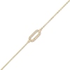 Diamond-Cut Sideways Paper Clip Bracelet in 14K Two-Tone Gold - 7.5"