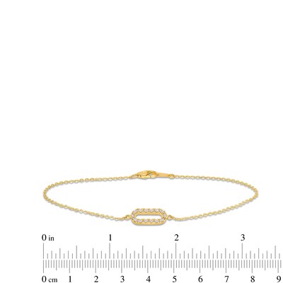 Diamond-Cut Sideways Paper Clip Bracelet in 14K Two-Tone Gold - 7.5"