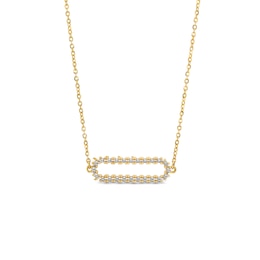 Diamond-Cut Sideways Paper Clip Necklace in 14K Two-Tone Gold