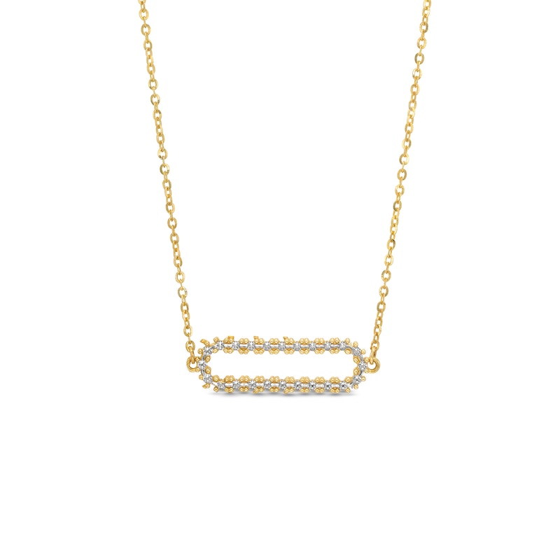 Italian Brilliance™ Diamond-Cut Sideways Paper Clip Necklace in 14K Two-Tone Gold