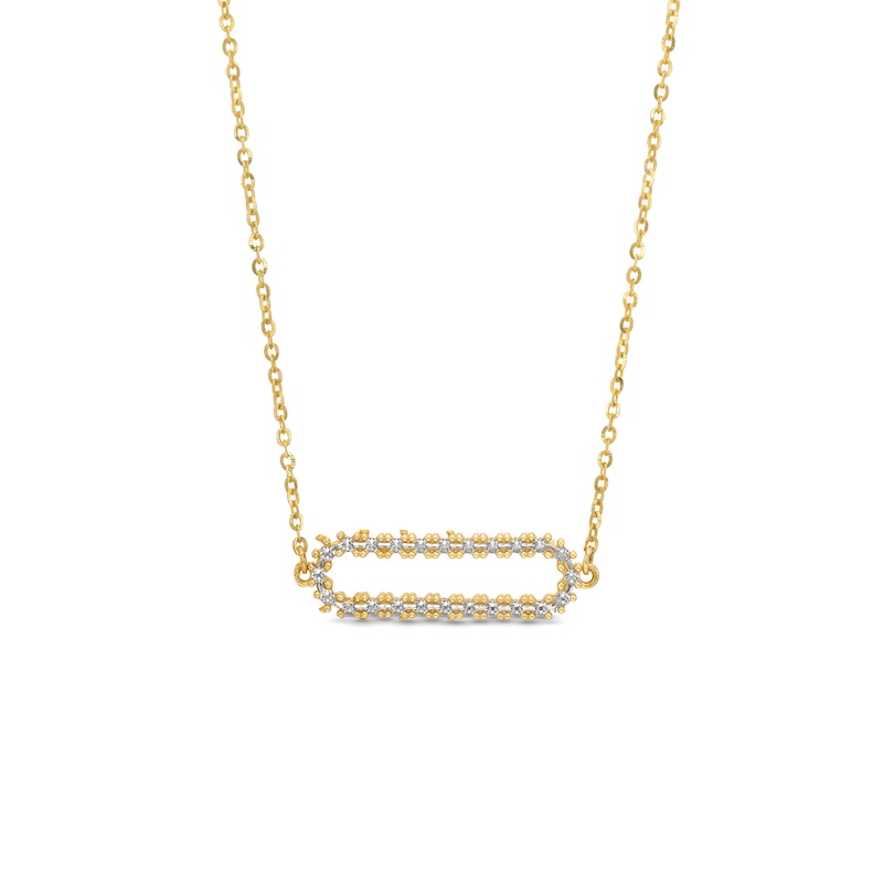 Diamond-Cut Sideways Paper Clip Necklace in 14K Two-Tone Gold