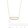 Diamond-Cut Sideways Paper Clip Necklace in 14K Two-Tone Gold