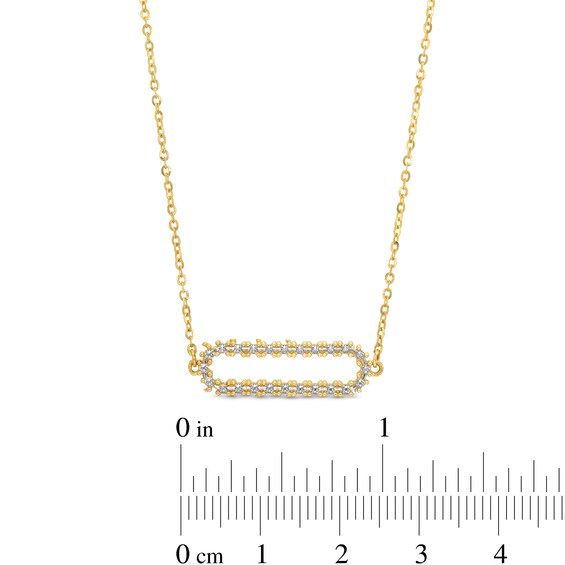 Diamond-Cut Sideways Paper Clip Necklace in 14K Two-Tone Gold