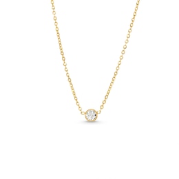 Italian Brilliance™ Diamond-Cut Solitaire-Style Necklace in 14K Two-Tone Gold