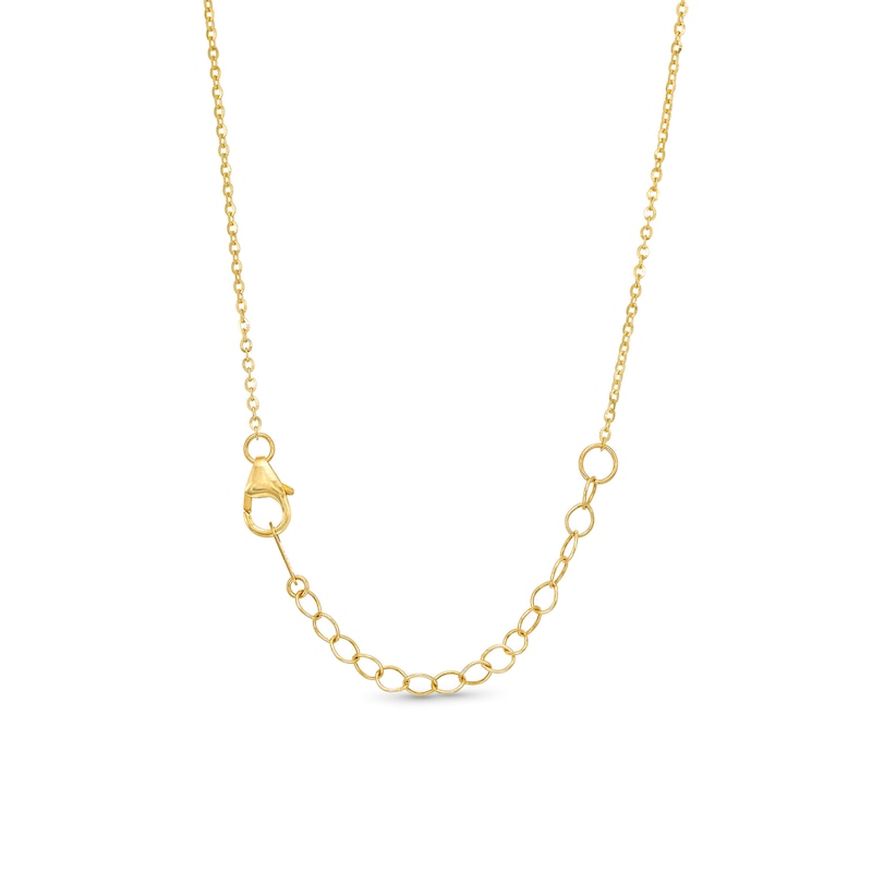 Diamond-Cut Solitaire-Style Necklace in 14K Two-Tone Gold